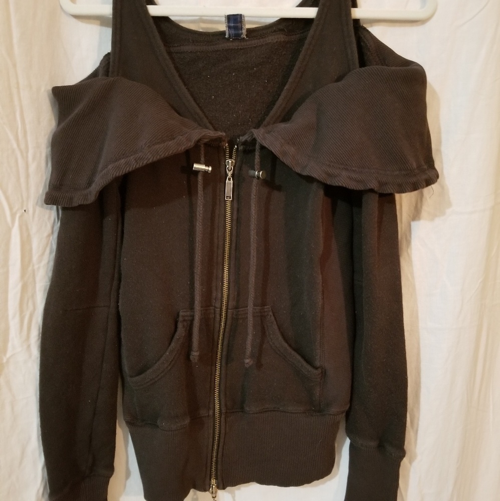 Free People chocolate sweatshirt jacket/Hoodie